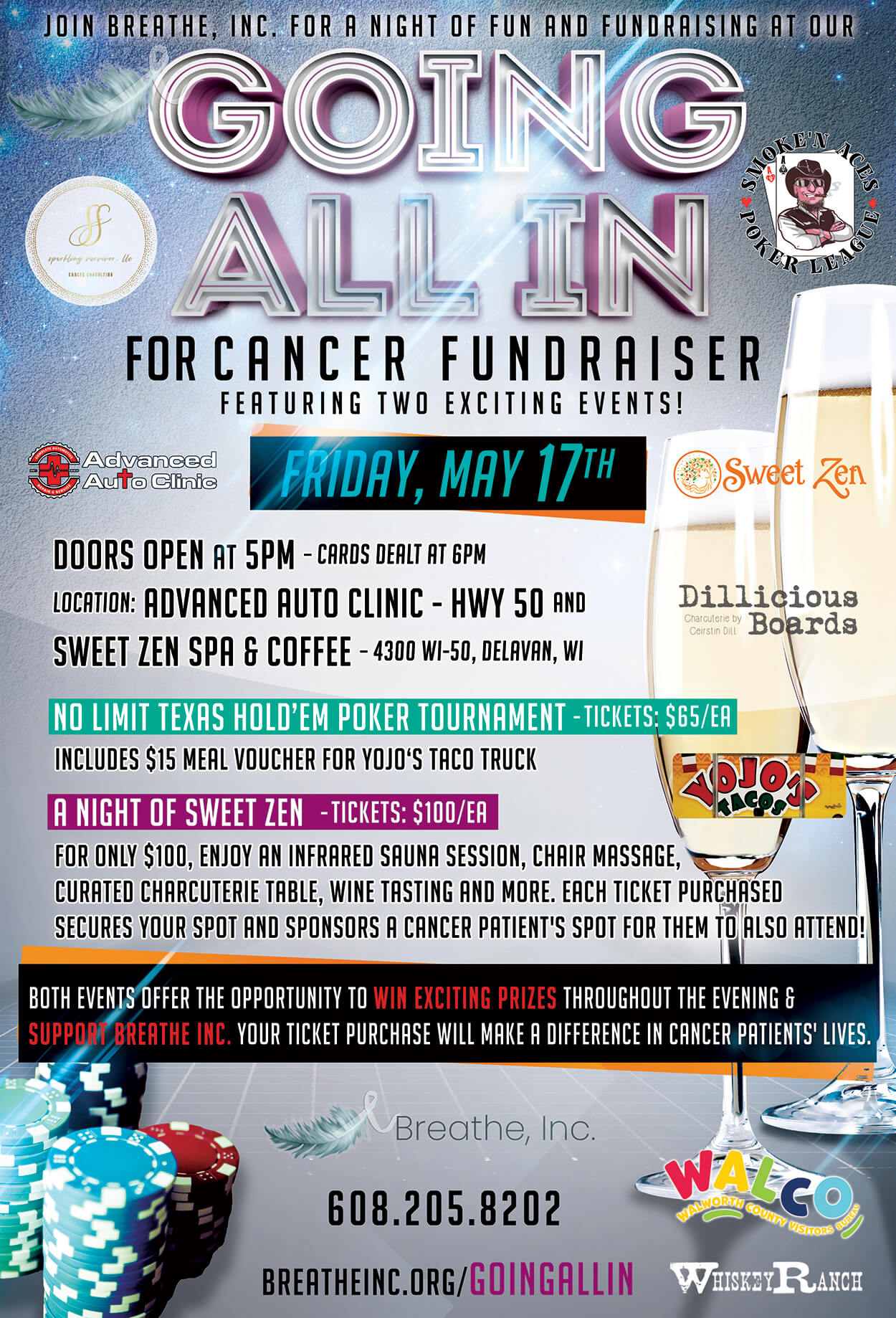 GOING ALL IN‘ for Cancer Fundraiser featuring Two Exciting Events!